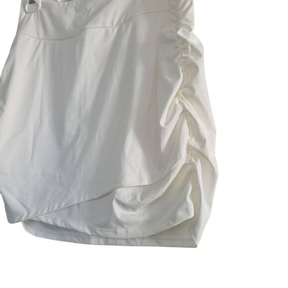 Halara Women's Size XL White Side Ruched Mini Skirt with Undershorts - Picture 5 of 5